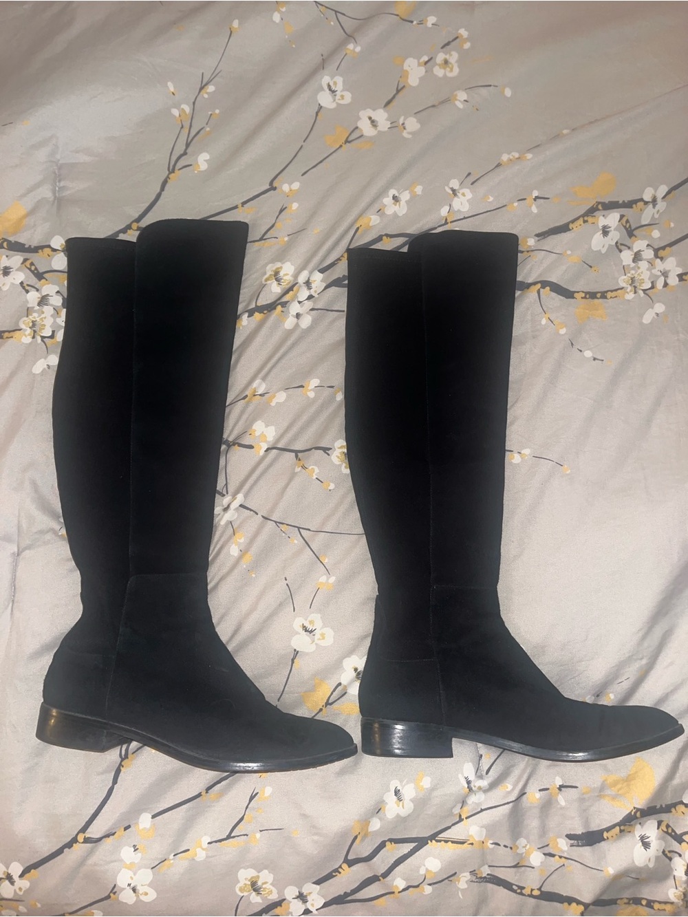 Stuart Weitzman Black Over-the-Knee Suede Boots